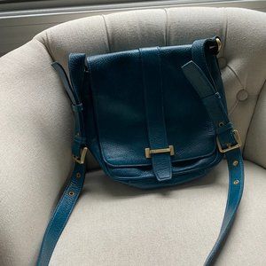 Brahmin smooth leather teal crossbody